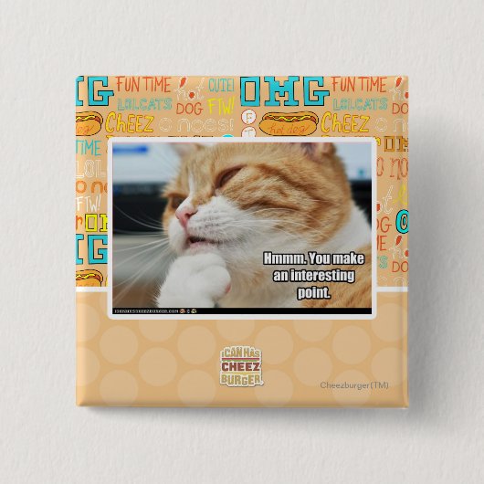 Hmmm. Vierkante Button 5,1 Cm (Voorkant)