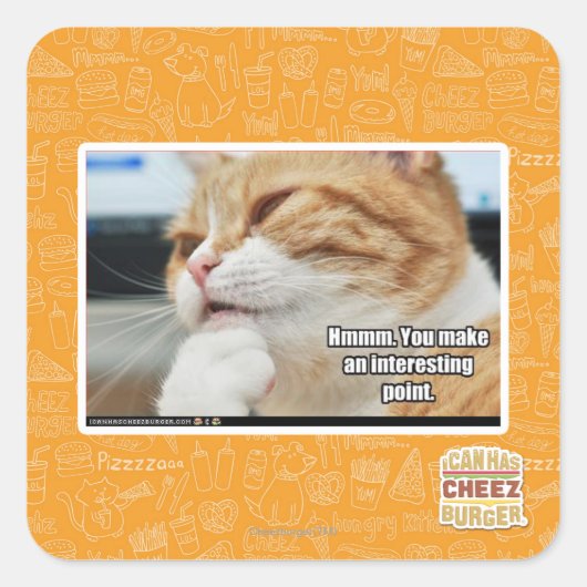 Hmmm. Vierkante Sticker (Voorkant)