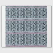 Hmong floral in blauw cadeaupapier (Vlak)