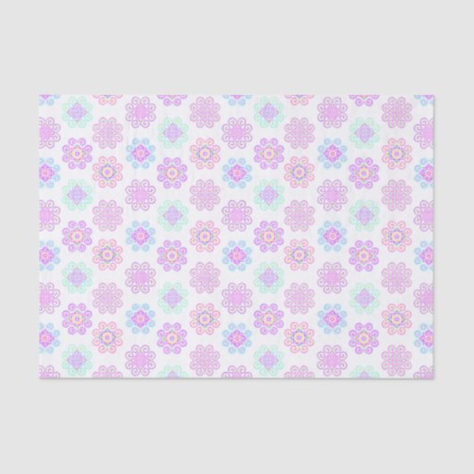 Hmong geïnspireerd, helder patroon tissuepapier (Voorkant)