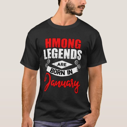 Hmong Hmoob Januari Verjaardag T-shirt Gift (Voorkant)
