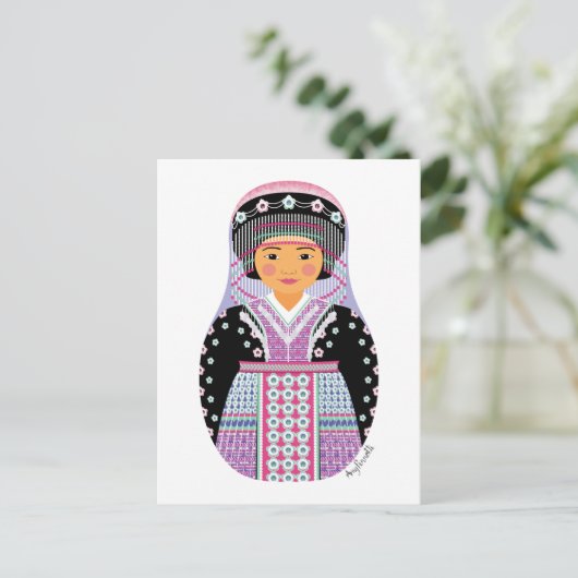 Hmong Matryoshka Briefkaart (Staand voorkant)