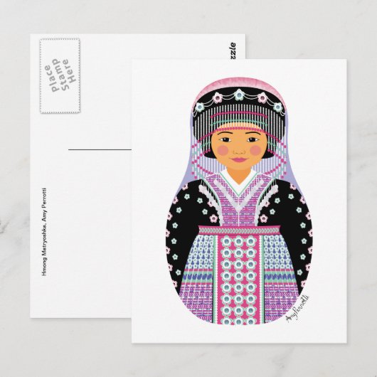 Hmong Matryoshka Briefkaart (Voorkant / Achterkant)