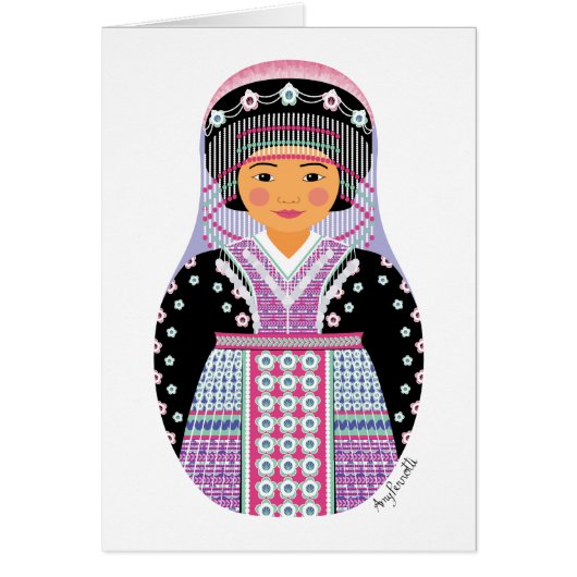 Hmong Matryoshka Kaart (Voorkant)