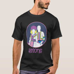 Hmong Miao Girl Woman Heart Boy Man Couple Love Hm T-shirt