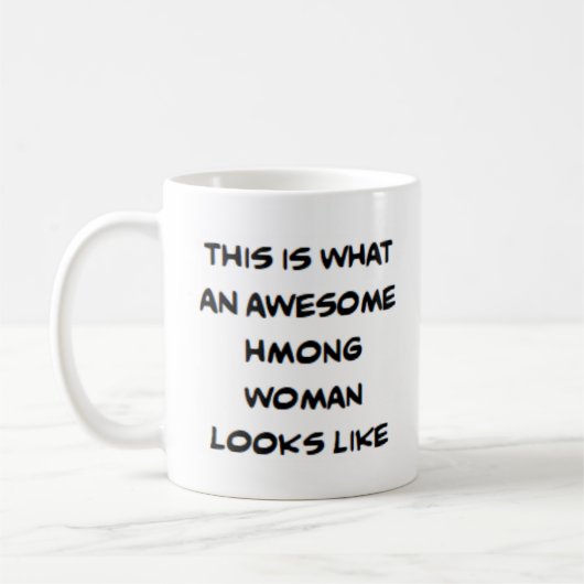 Hmong-vrouw, geweldig koffiemok (Links)