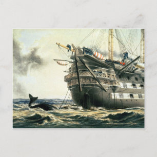 HMS Agamemnon die de oorspronkelijke Atlantische k Briefkaart