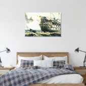 HMS Agamemnon die de oorspronkelijke Atlantische k Canvas Afdruk (Insitu (Slaapkamer))