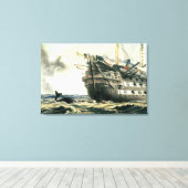 HMS Agamemnon die de oorspronkelijke Atlantische k Canvas Afdruk (Insitu (Houten vloer))