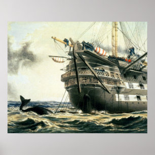 HMS Agamemnon die de oorspronkelijke Atlantische k Poster