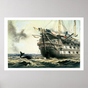 HMS Agamemnon die de oorspronkelijke Atlantische k Poster