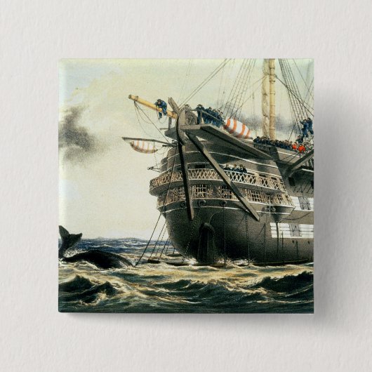 HMS Agamemnon die de oorspronkelijke Atlantische k Vierkante Button 5,1 Cm (Voorkant)