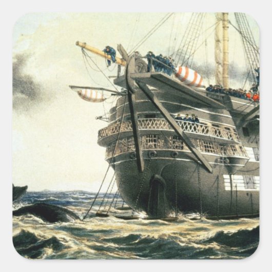 HMS Agamemnon die de oorspronkelijke Atlantische k Vierkante Sticker (Voorkant)