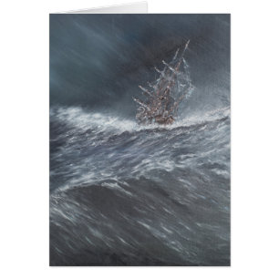 HMS Beagle in een storm voor Kaaphorn