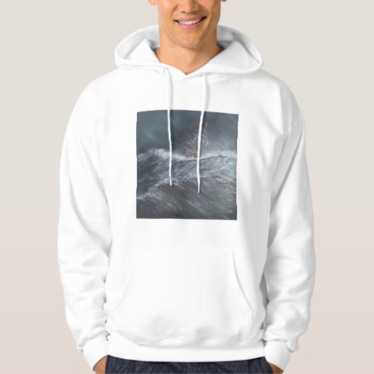 HMS Beagle in een storm voor Kaaphorn Hoodie (Voorkant)