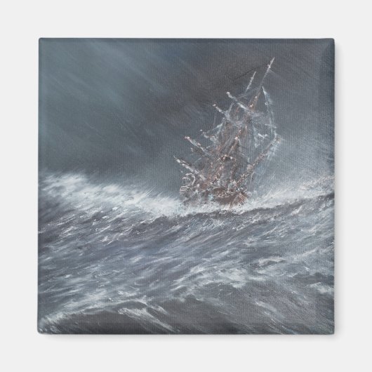 HMS Beagle in een storm voor Kaaphorn Magneet (Voorkant)