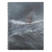 HMS Beagle in een storm voor Kaaphorn Notitieboek (Voorkant)