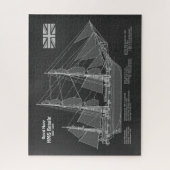 HMS Beagle Tall Ship - Blauwdruk van het schip Legpuzzel (Verticaal)