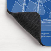 HMS Beagle Tall Ship - Scheepsblauwdruk ABD Muismat (Hoek)