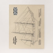 HMS Beagle Tall Ship - Scheepsblauwdruk SD Legpuzzel (Verticaal)