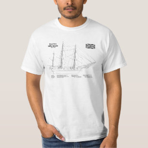 HMS Beagle Tall Ship - Scheepsblauwdruk SD T-shirt