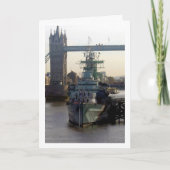 HMS Belfast aan de rivier de Theems, Londen Kaart (Voorkant)