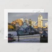 HMS Belfast. Briefkaart (Voorkant / Achterkant)