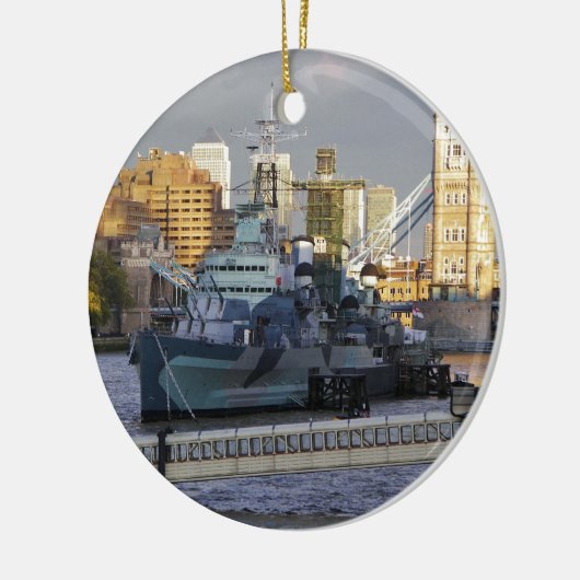 HMS Belfast. Keramisch Ornament (Links)