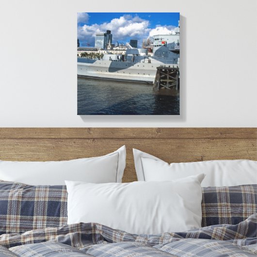 HMS Belfast Londen Canvas Afdruk (Insitu (Slaapkamer))