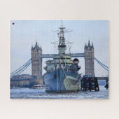 HMS Belfast Tower Bridge Londen Jigzaag Puzzle Legpuzzel (Horizontaal)