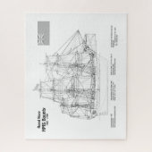 HMS Bounty - Blauwdrukplannen voor schepen BD Legpuzzel (Verticaal)