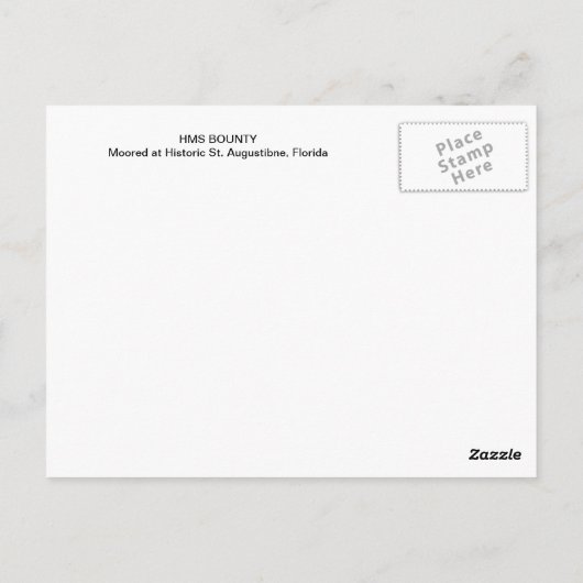 HMS BOUNTY BRIEFKAART (Achterkant)