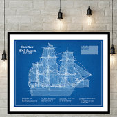 HMS Bounty - Schip Blauwdruk Plannen ABD Poster