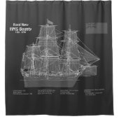 HMS Bounty - Ship Blueprint Plans PD Douchegordijn (Voorkant)