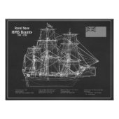 HMS Bounty - Ship Blueprint Plans PD Foto Afdruk (Voorkant)