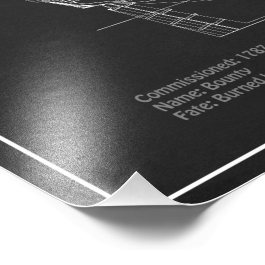 HMS Bounty - Ship Blueprint Plans PD Foto Afdruk (Hoek)