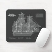 HMS Bounty - Ship Blueprint Plans PD Muismat (Met muis)