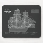 HMS Bounty - Ship Blueprint Plans PD Muismat (Voorkant)