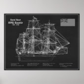 HMS Bounty - Ship Blueprint Plans PD Poster (Voorkant)