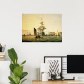 HMS Britannia betreedt Portsmouth, 1835 Poster (Thuiskantoor)