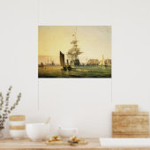 HMS Britannia betreedt Portsmouth, 1835 Poster (Keuken)