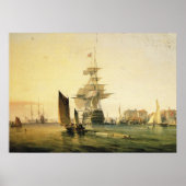 HMS Britannia betreedt Portsmouth, 1835 Poster (Voorkant)