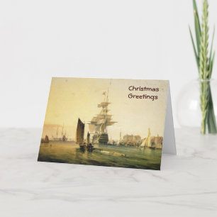 HMS Britannia die Portsmouth, 1835 ingaan Feestdagen Kaart