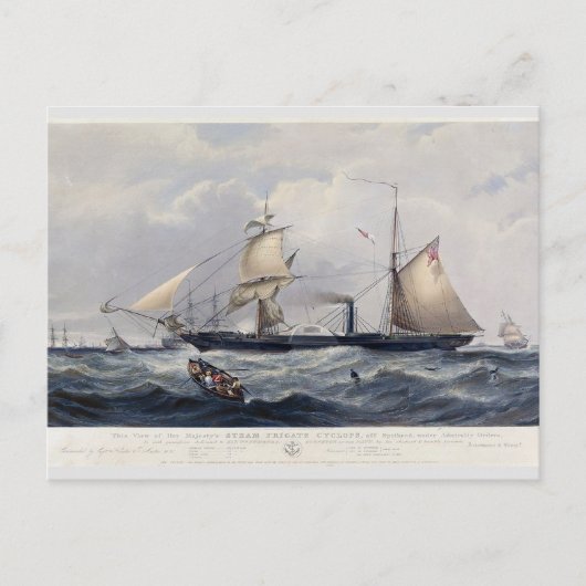HMS Cyclops Fregat 1839 Briefkaart (Voorkant)