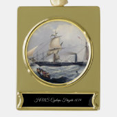 HMS Cyclops Fregat 1839 Verguld Banner Ornament (Voorkant)