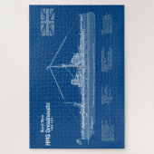 HMS Dreadnought - Scheepsblauwdruk ABD Legpuzzel (Verticaal)