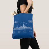 HMS Dreadnought - Scheepsblauwdruk ABD Tote Bag (Dichtbij)