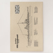 HMS Dreadnought - Scheepsblauwdruk SD Legpuzzel (Verticaal)