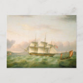 HMS Endymion van Plymouth door Thomas Luny Briefkaart (Voorkant)