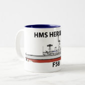 HMS Hermelien, orig config, Tweekleurige Koffiemok (Voorkant links)